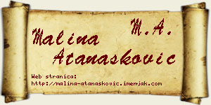 Malina Atanasković vizit kartica